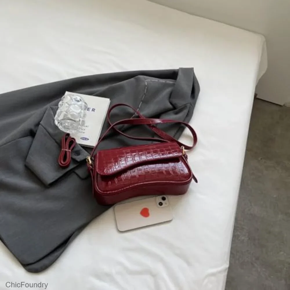 Vegan Leather Hobo Bag Crossbody Shoulder Purse Adjustable Strap Retro